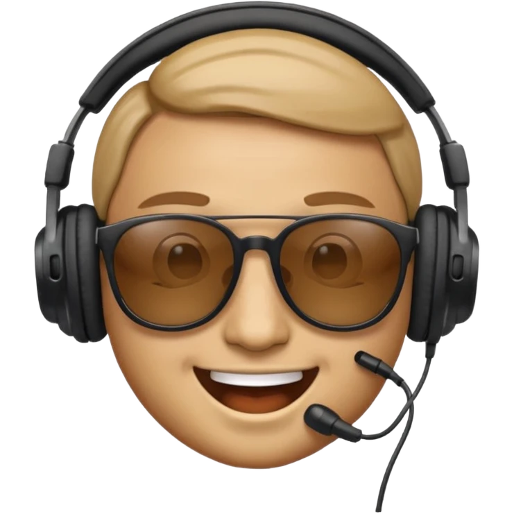 make an face emoji. I will use it for my music playlist. so make it cool and about music emoji