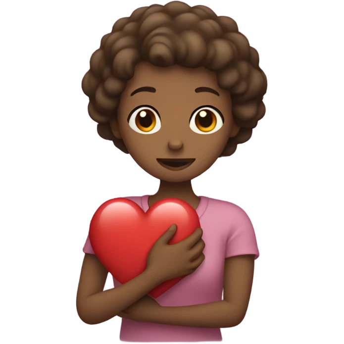 Mother holds her heart in her arm emoji