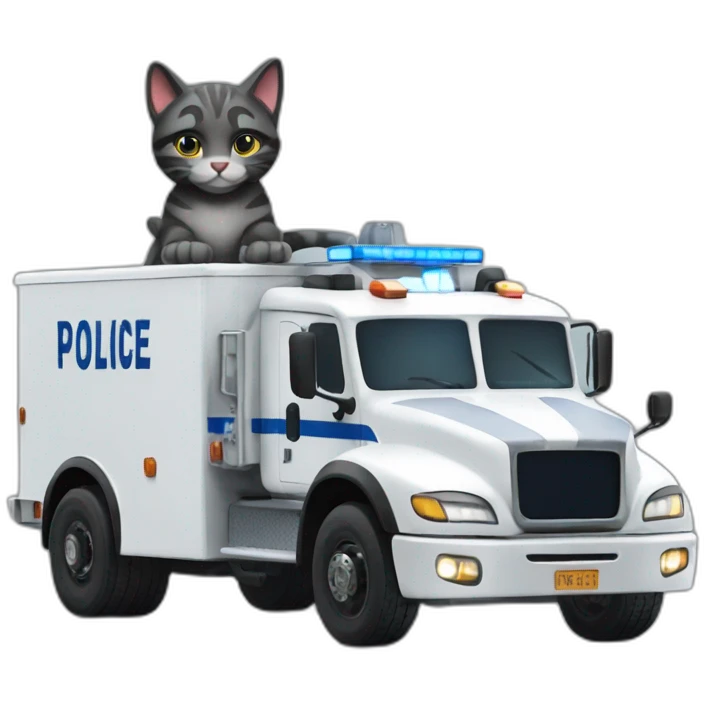 Police cat truck  emoji