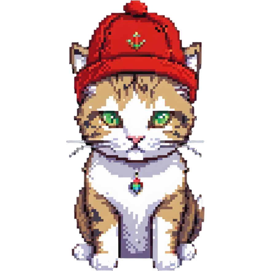 cat wearing a red hat emoji