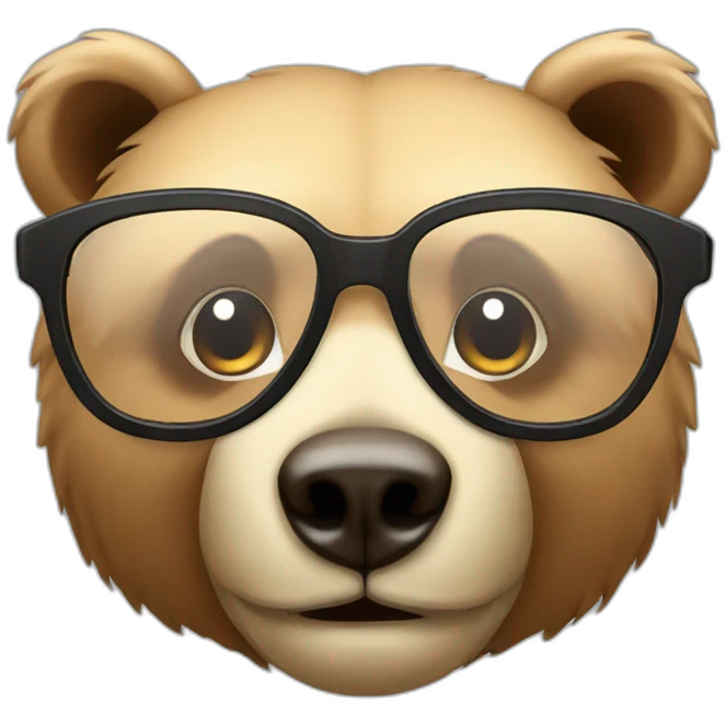 bear with glasses emoji