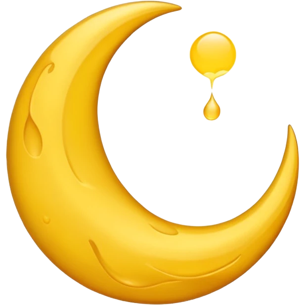 Mealting waning crescent moon make it without face and in yellow coliur emoji