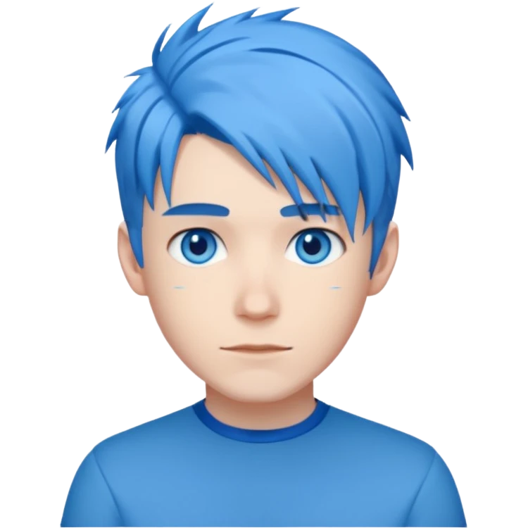 DanTDM with blue eyes, blue hair emoji