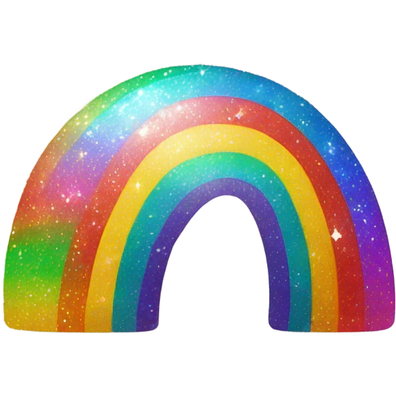 rainbow with sparkles emoji