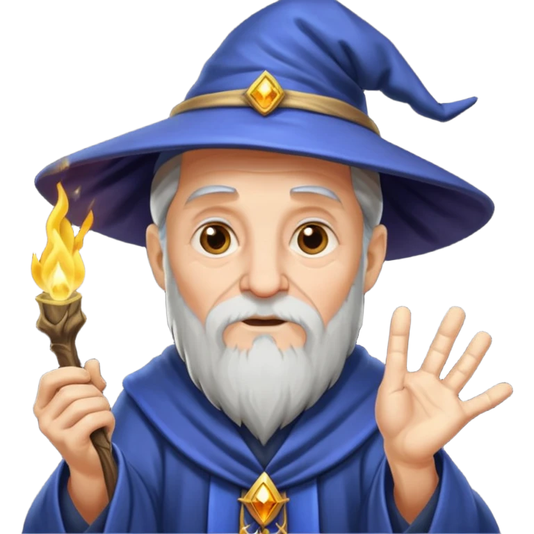 old wizard casting spells emoji