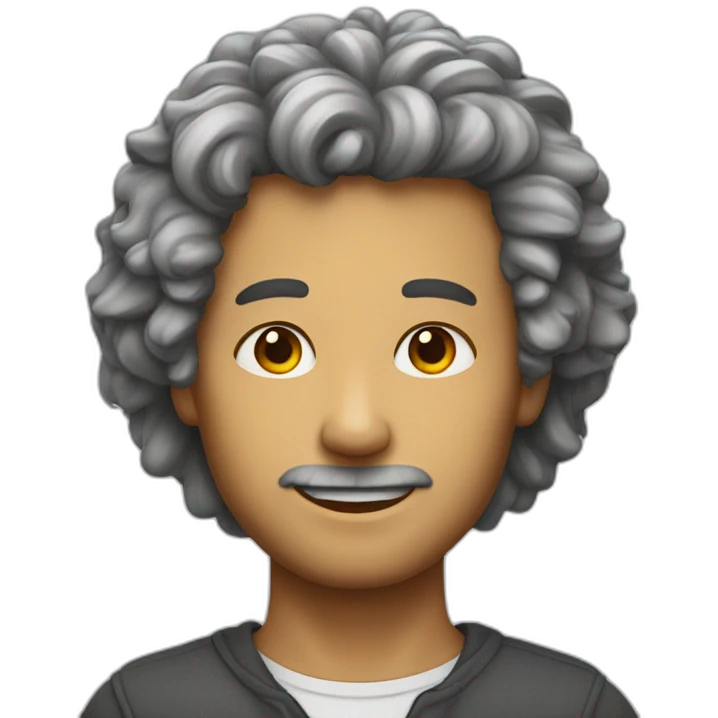 Homme avec cheveux bouclés emoji