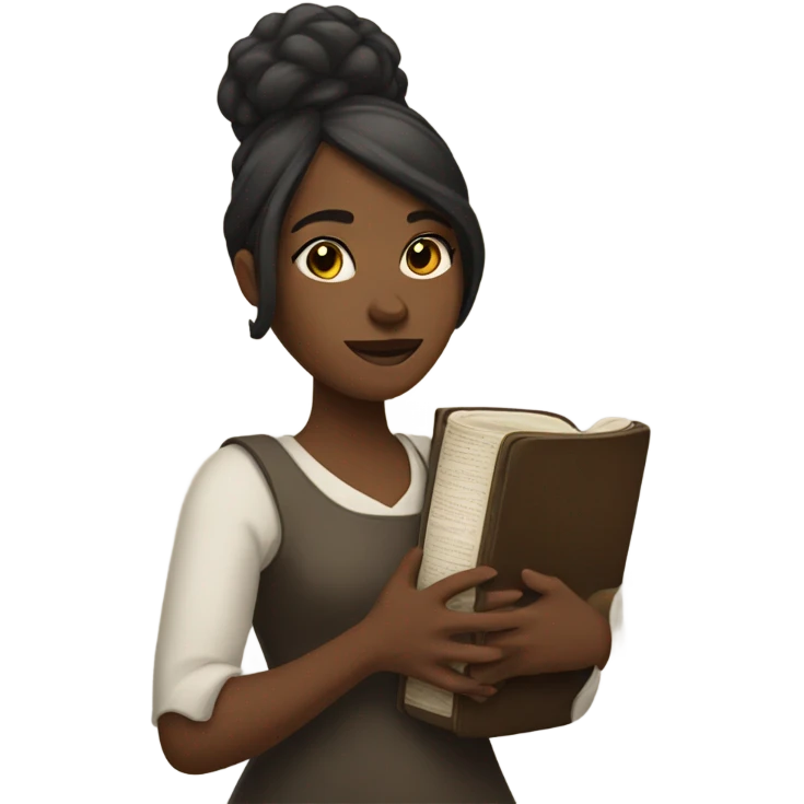 Black woman holding bible emoji