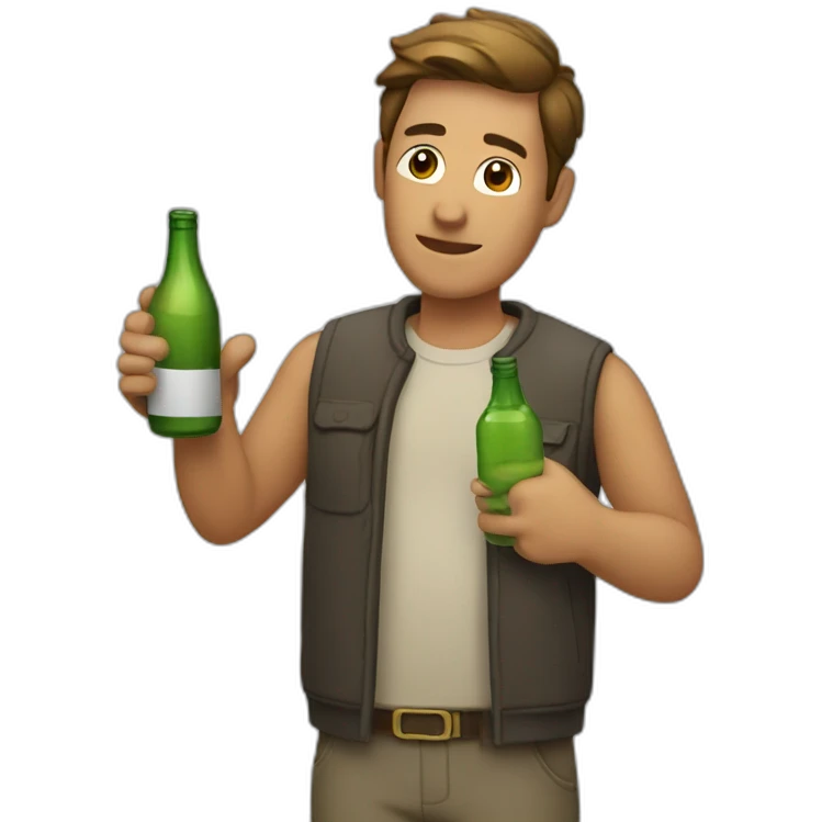 Man with a bottle in hand emoji