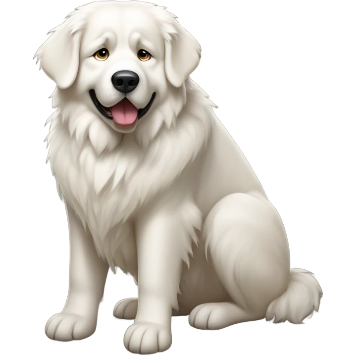 Great Pyrenees dog pooping     emoji