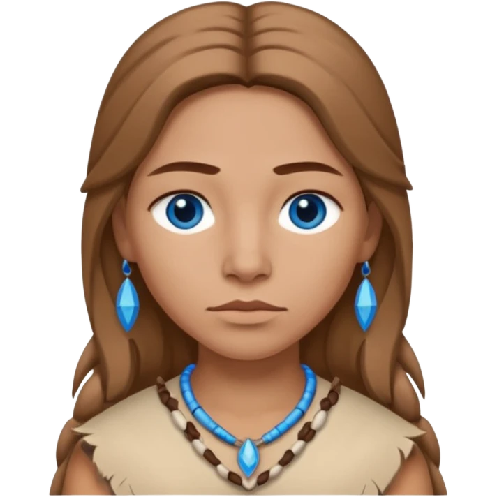 can you make a pale native American emoji with light brown hair and blue eyes  emoji