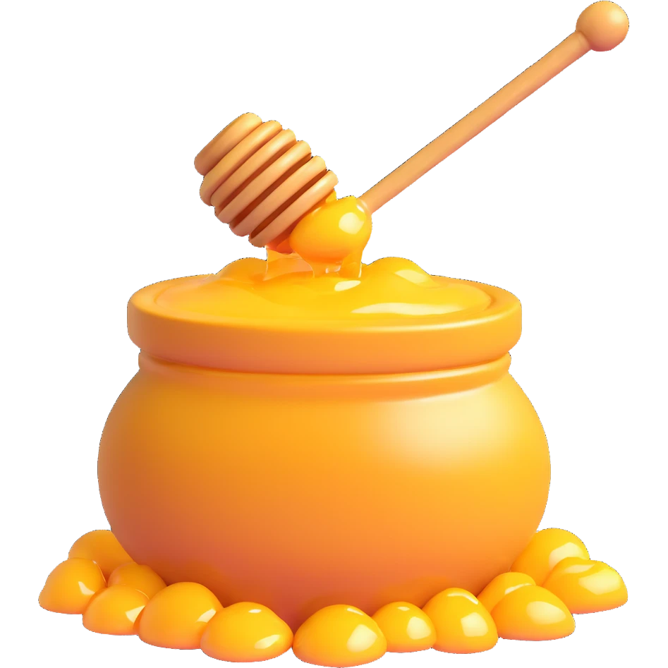 honey pot with honey overflowing emoji