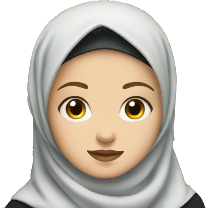 White girl wearing black hijab with sunflowers emoji