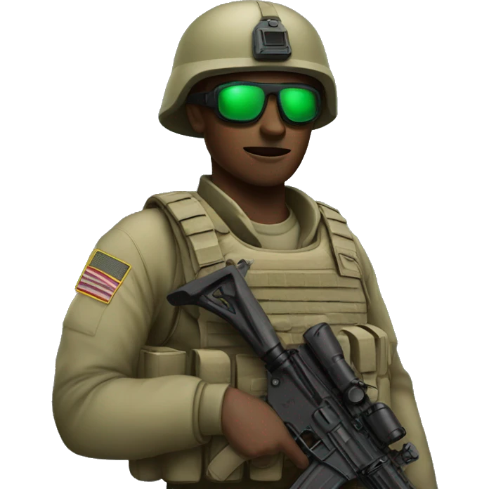 Soldier with AR and night vision emoji