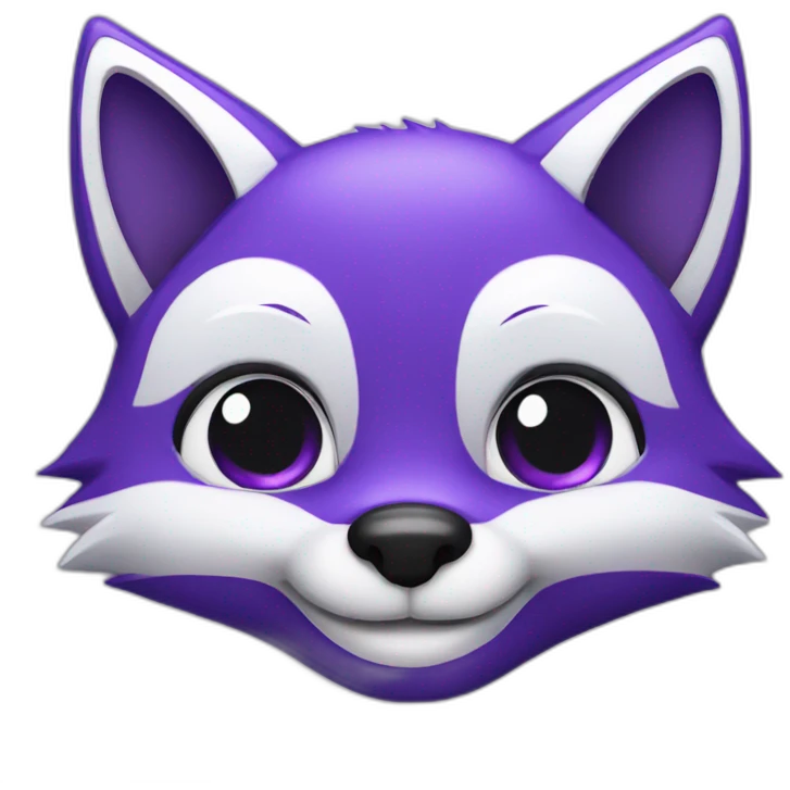 a purple fox smiling emoji