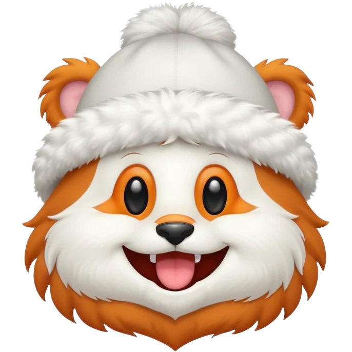 a hat with an animal smile emoji