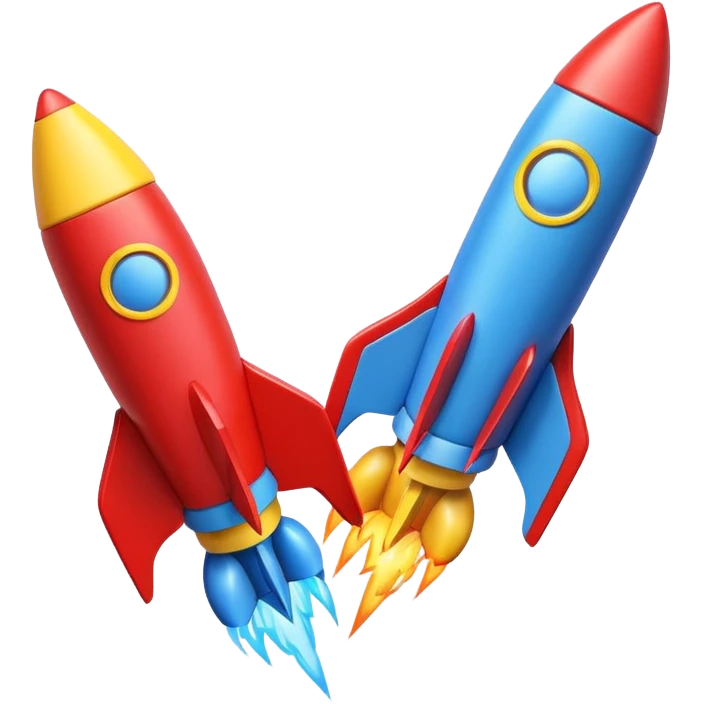 colored Toy Rockets emoji