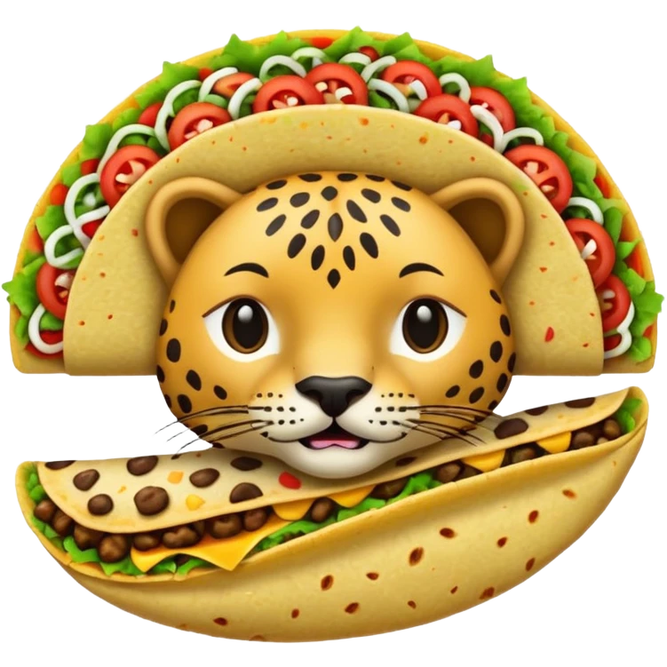 taco eating leopard emoji