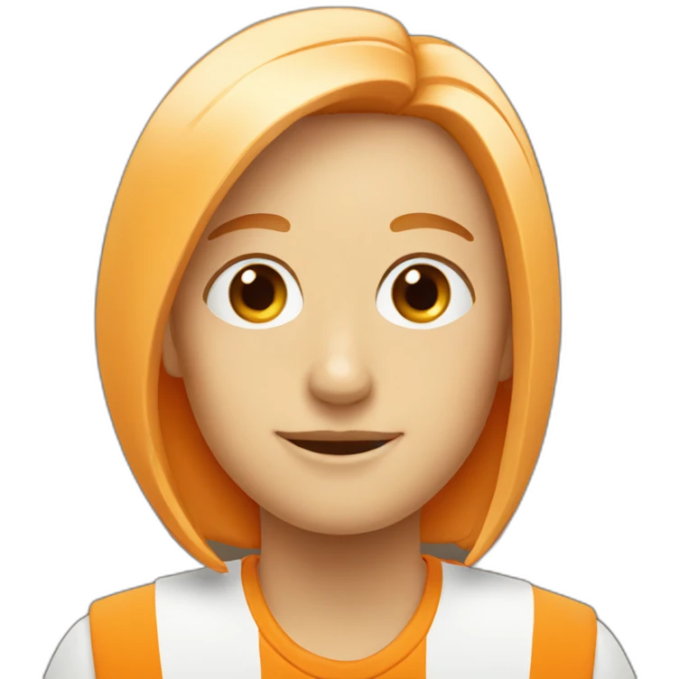 Orange et blanc emoji