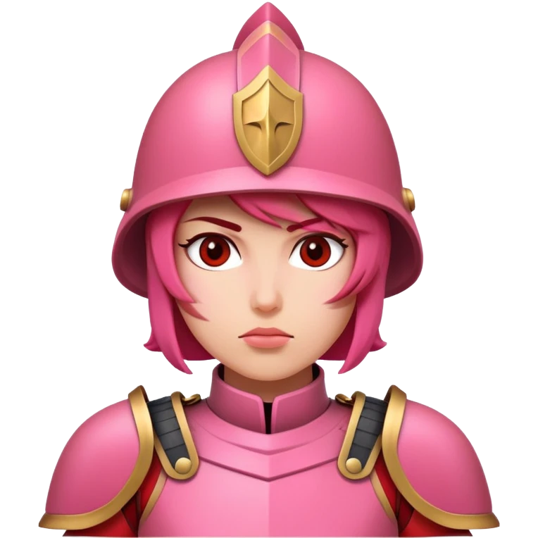 Pink red woman soldier power attackng emoji