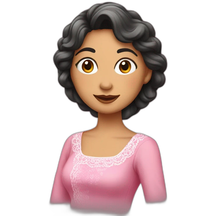 Gitana con vestido rosa de una manga emoji