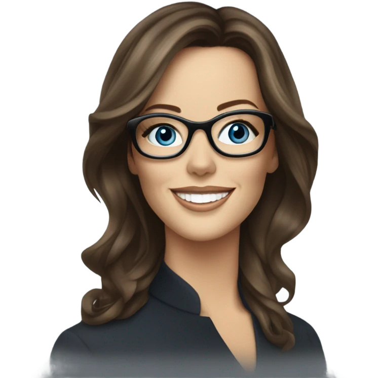 Kate Beckinsale, glasses, blue eyes happy elegant lifelike  emoji