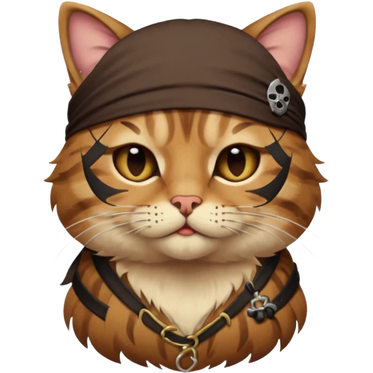 pirate cat with one closed eye with eye patch emoji