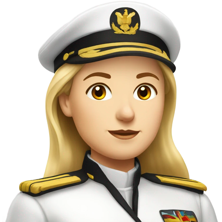 German Ship Captain Woman white Uniform  emoji