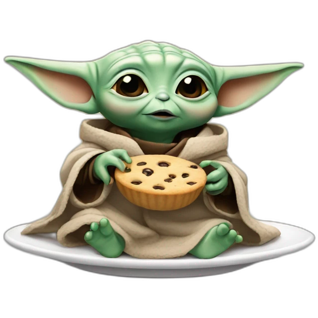 Baby yoda eating cookie emoji