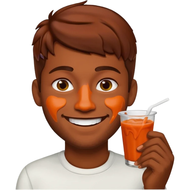 Gay guy brown hair buffalo sauce emoji