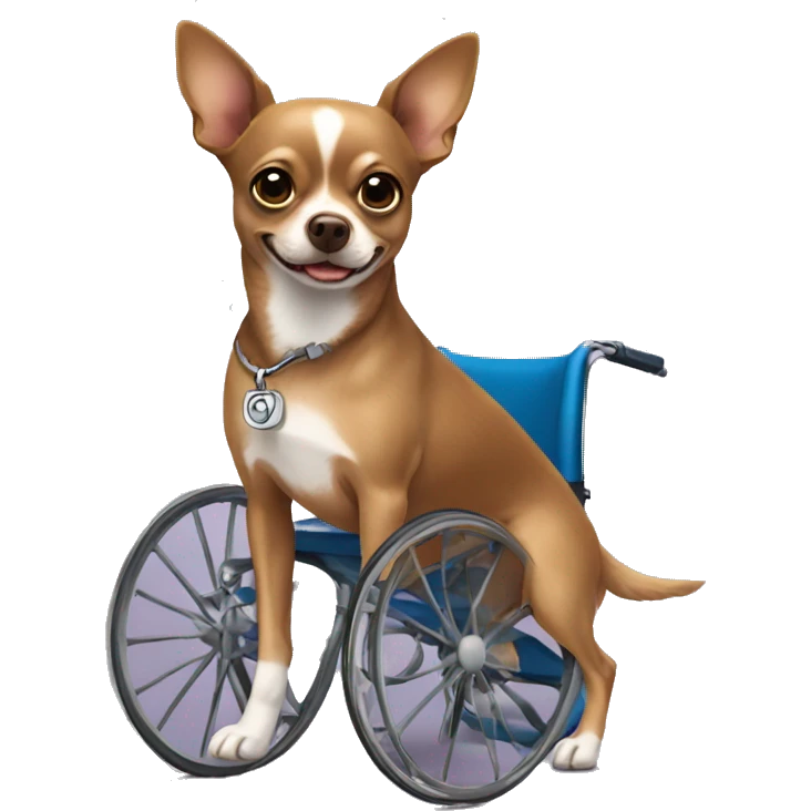 dog in wheelchair all brown dog chihuahua  emoji