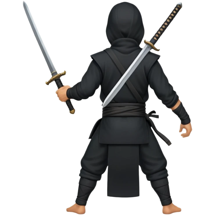 ninja, back view, holding sword emoji