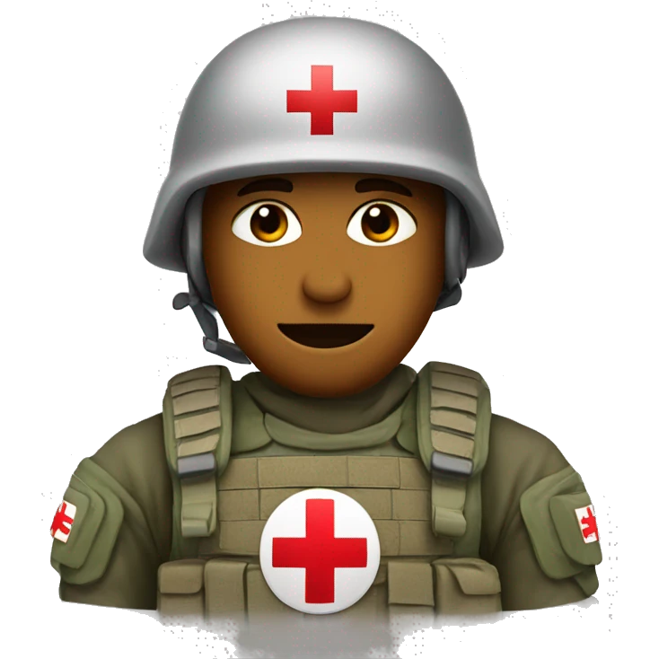 soldier with red medical cross on helmet emoji