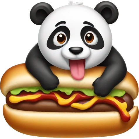 Panda eating hotdog emoji