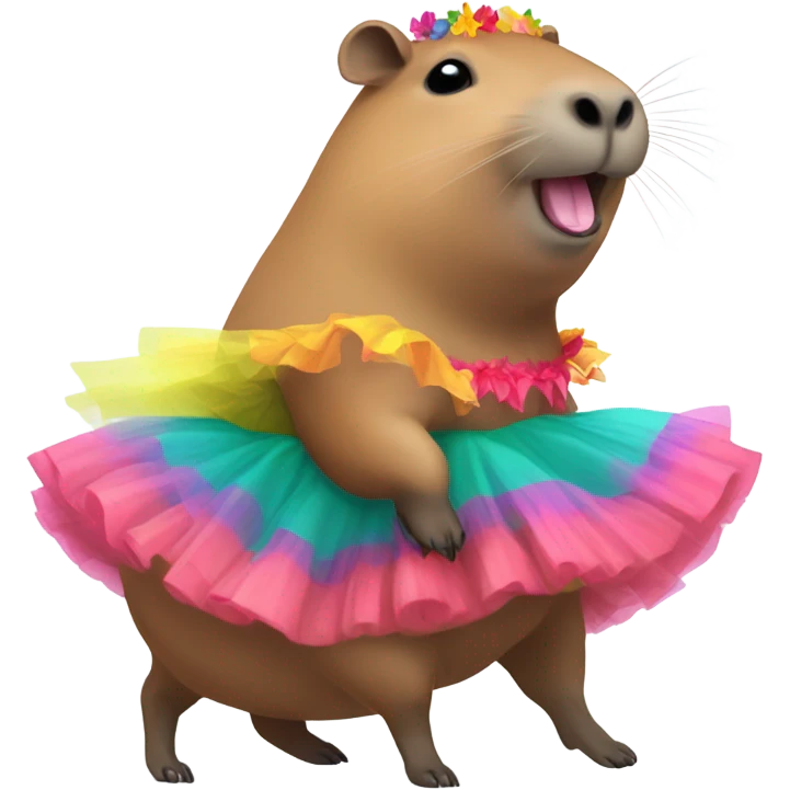 A capybara wearing a tutu and dancing  emoji
