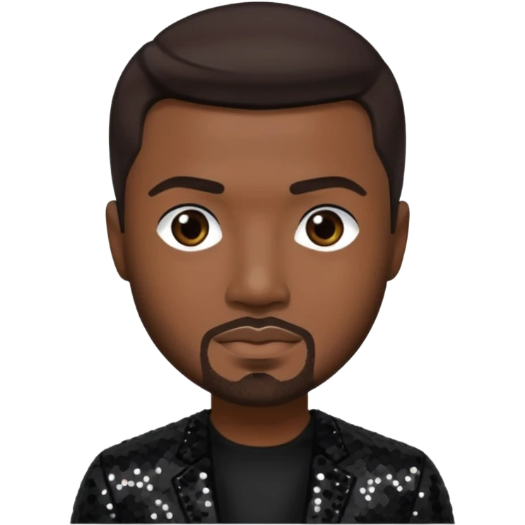 Ray J with dark brown hair, black sequin outfit emoji