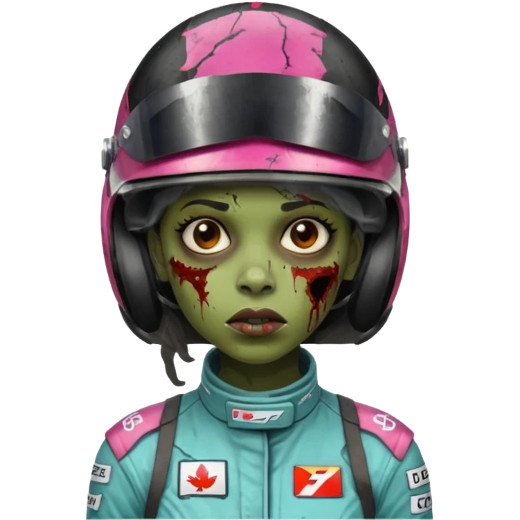 black woman zombie formlua 1 racer emoji