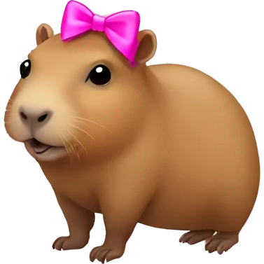 Little capybara with pink bow emoji