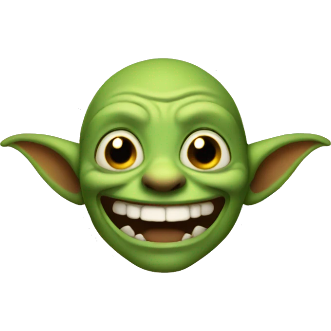 A happy goblin.  emoji