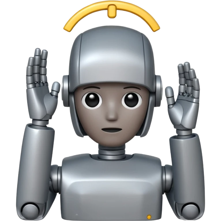 thinking robot, blocky design, hand on head emoji