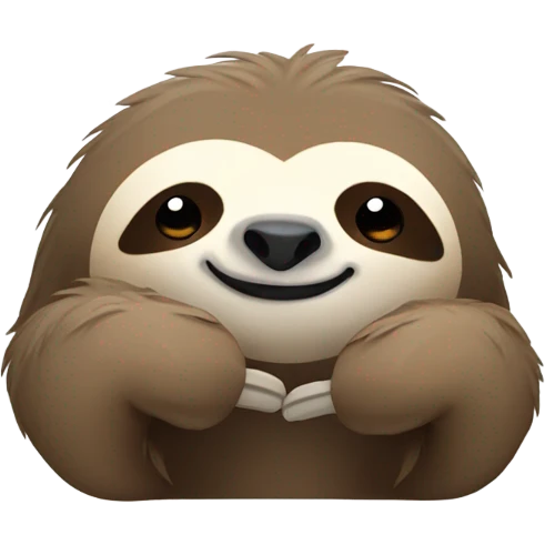 sloth lies face down and shows thumbs up emoji