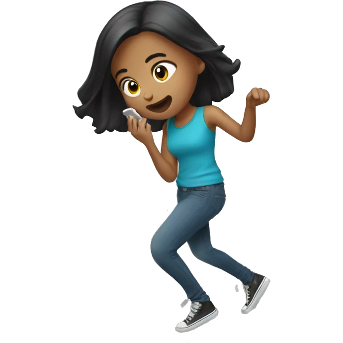 Girl dropping phone emoji