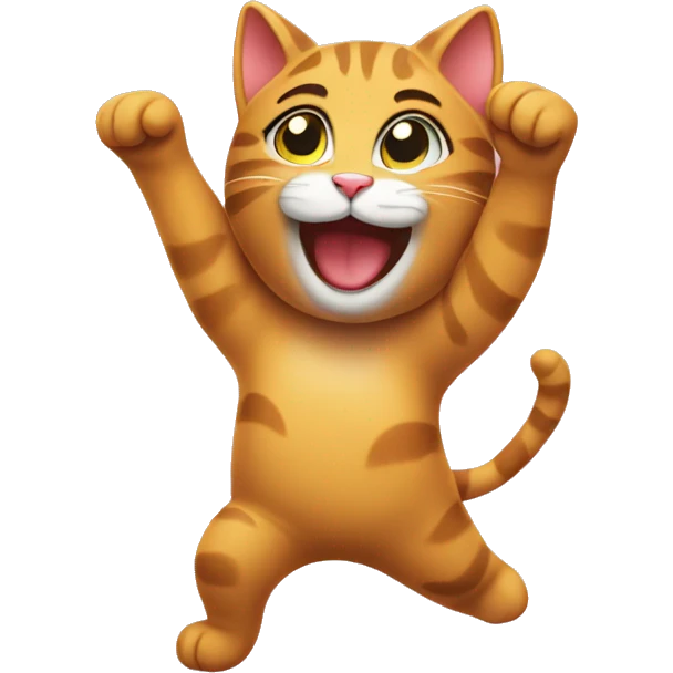 heart Cute happy cat dancing emoji