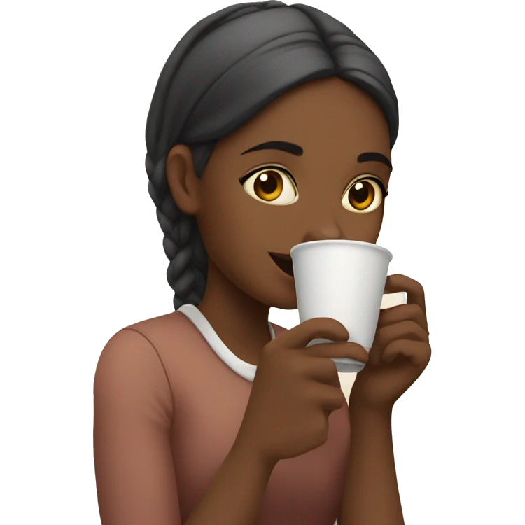 Girl drinking chai emoji