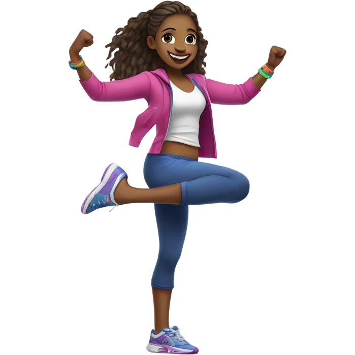 Girl dancing Zumba emoji
