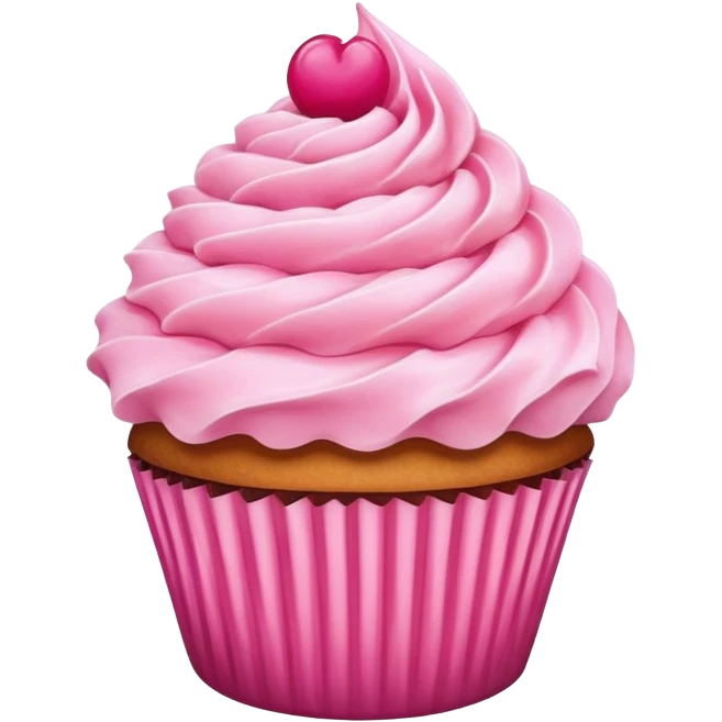 Cupcake with pink icing emoji