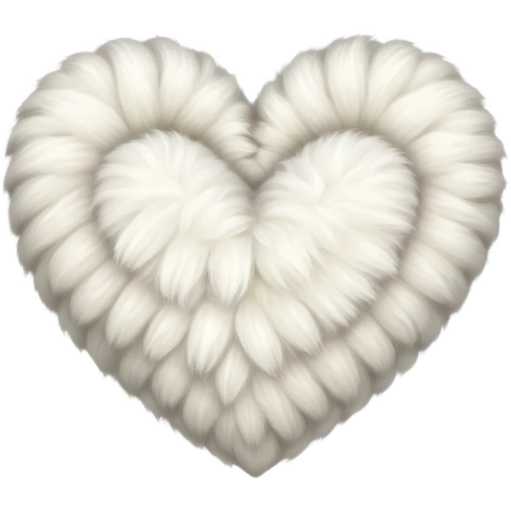 white fur heart, large clumps of wool emoji