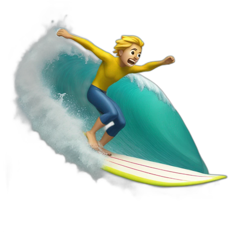 surfing crash emoji