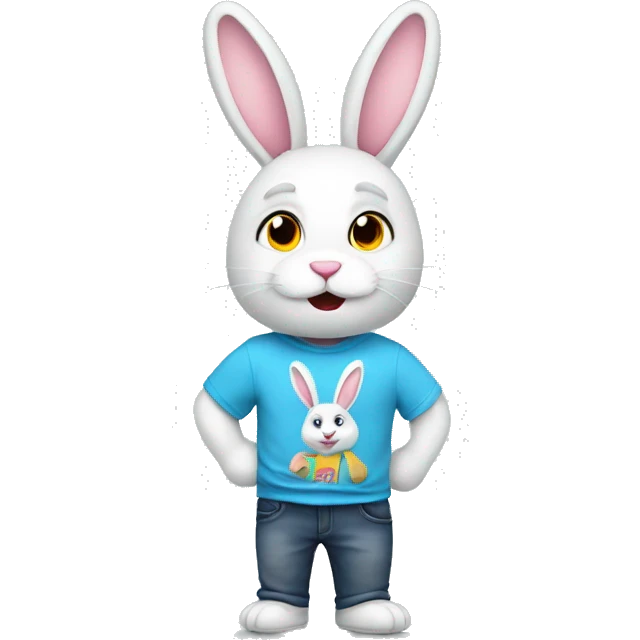 A bunny with t Shirt emoji