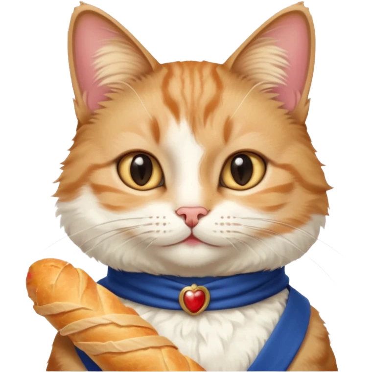 French cat with baguette  emoji