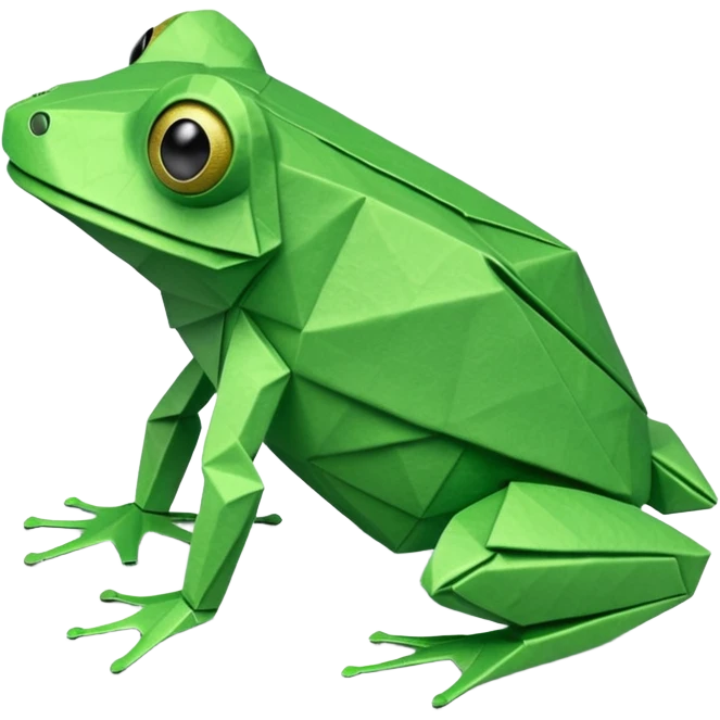 green origami frog  emoji